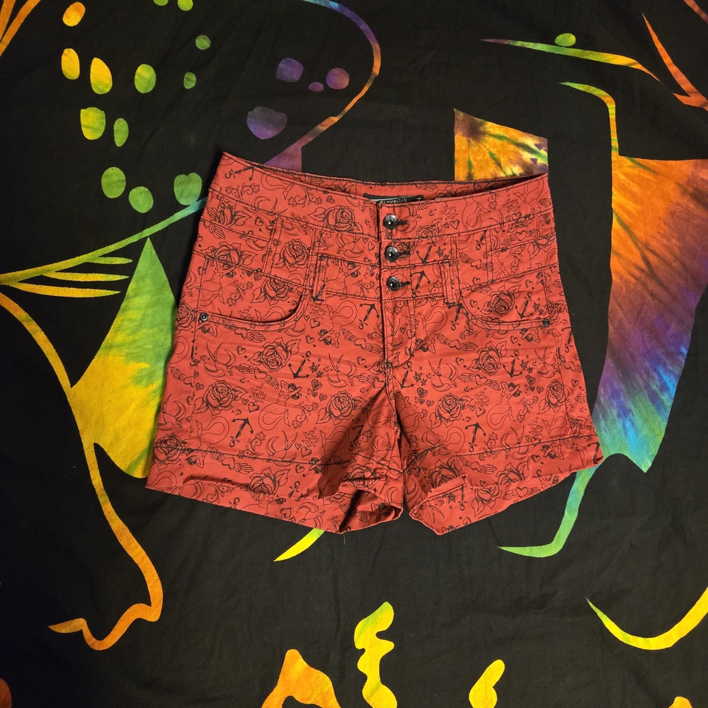 Lovesick Nautical Patterned High Waist Shorts